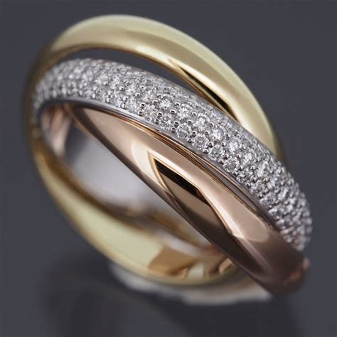 cartier ring 3 colors|cartier tri color rolling ring.